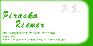 piroska riemer business card